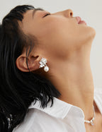 Sculpted Pearl Drop Earrings