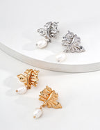 Sculpted Pearl Drop Earrings