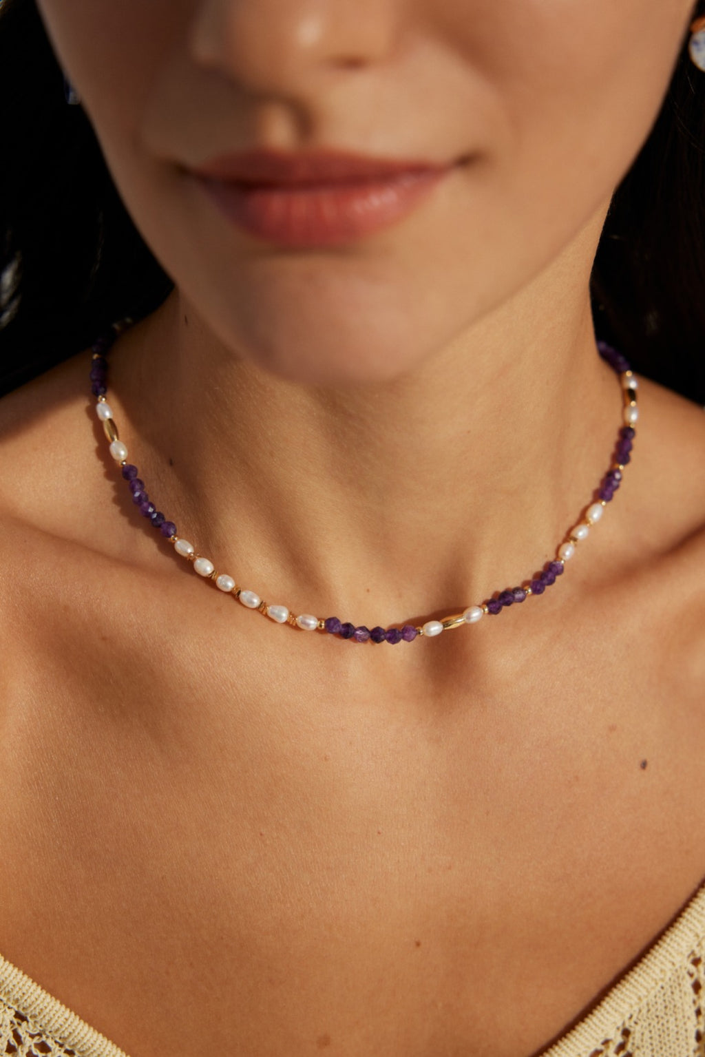 Amethyst Pearl Necklace