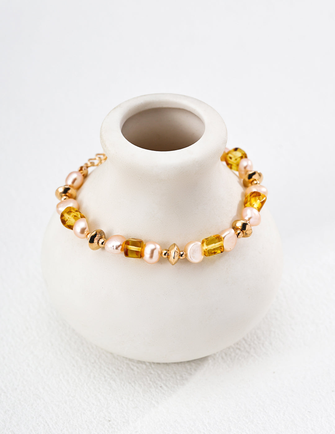 Honey Pearl Amber Bracelet