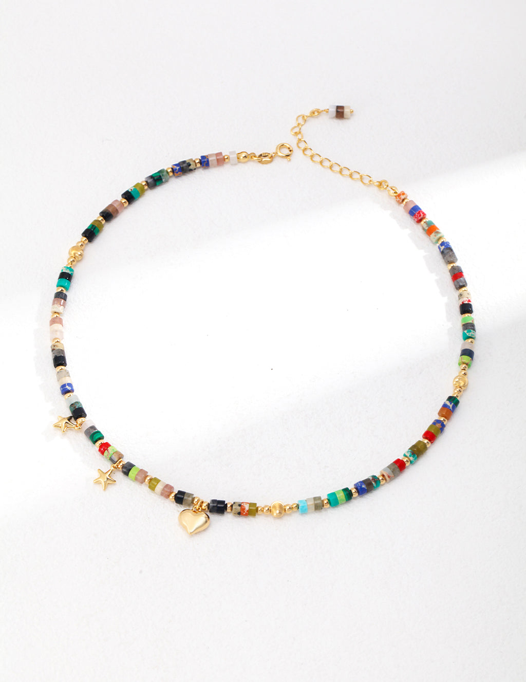 Multicolor Gemstone Charm Necklace