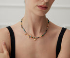 Multicolor Gemstone Charm Necklace