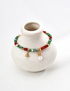 Agate Pearl Charm Bracelet