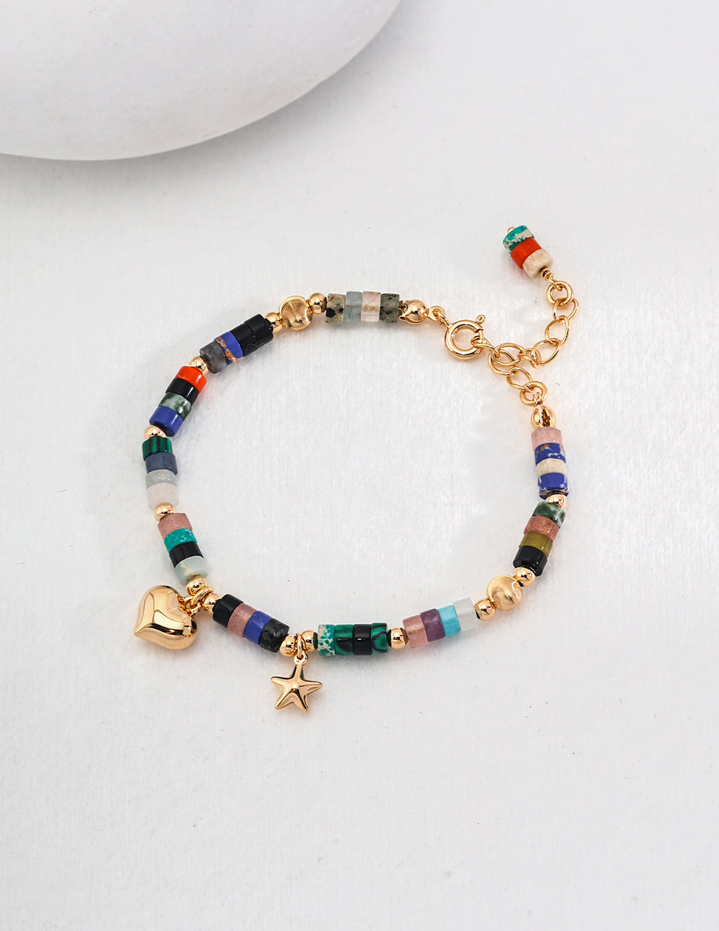 Multicolor Gemstone Charm Bracelet