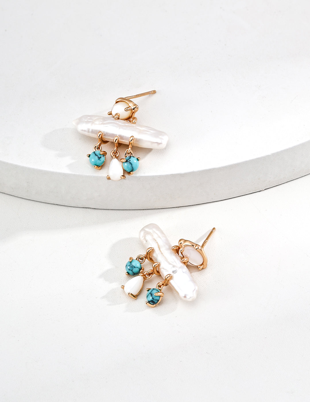 Azure Tide Pearl Earrings