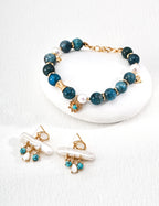 Azure Tide Pearl Earrings